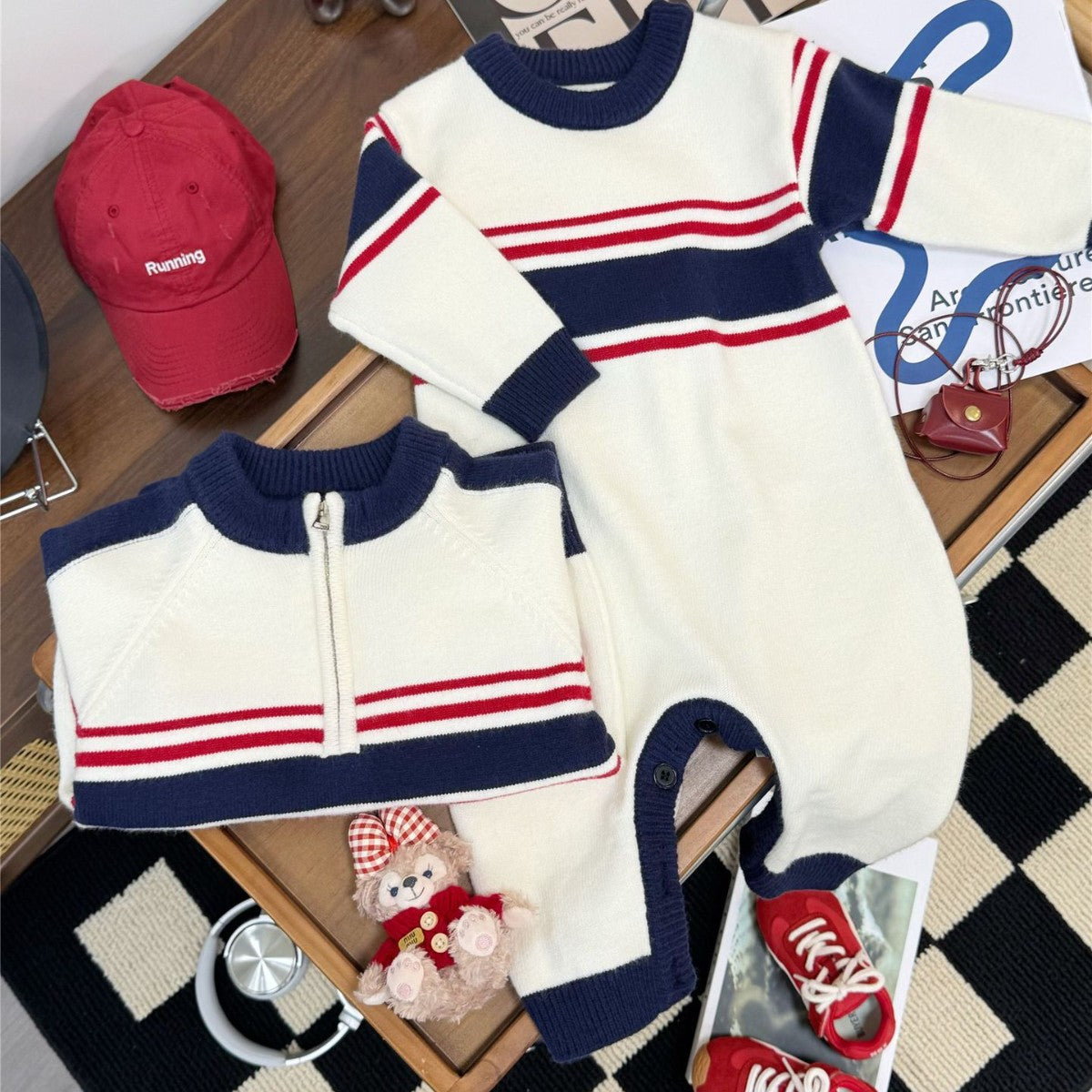 L25120411高級感親子裝2025潮秋冬毛衣一家三口小月齡母子針織衫男女童裙子