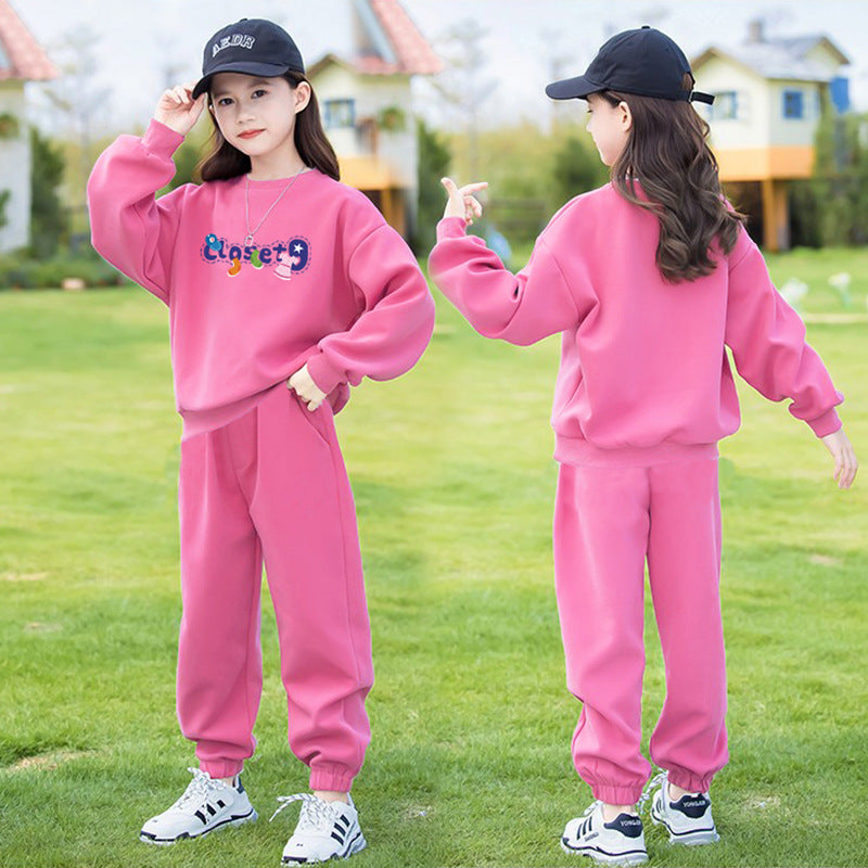 FG25112007女童衛衣套裝春秋2025新款兒童洋氣新款長袖上衣女童韓範休閒潮衣