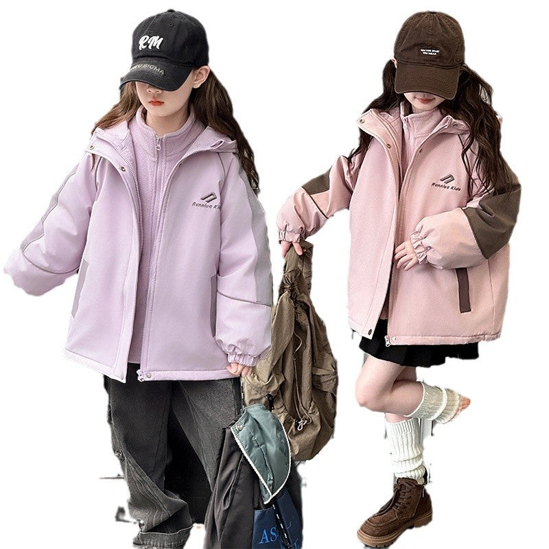 CH25110519女童衝鋒衣秋冬秋季三合一防風可感運動登山服