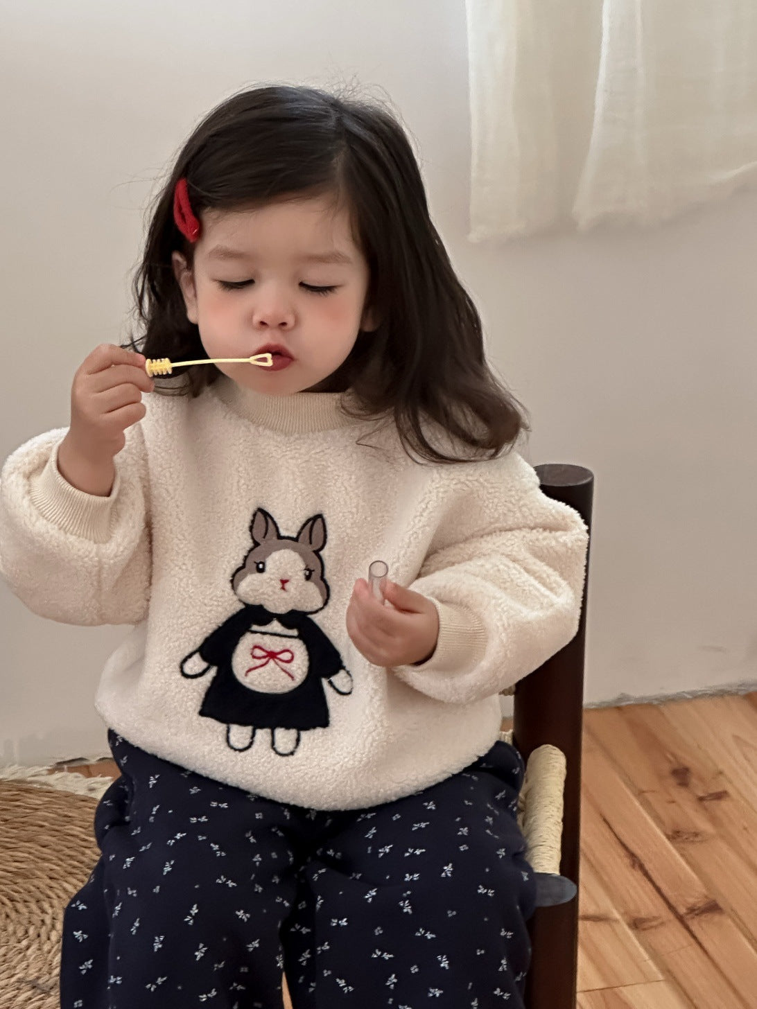 GN26012711寶寶衣服加厚秋冬款韓版童裝2025新款兒童冬裝女童毛毛衣加絨套裝