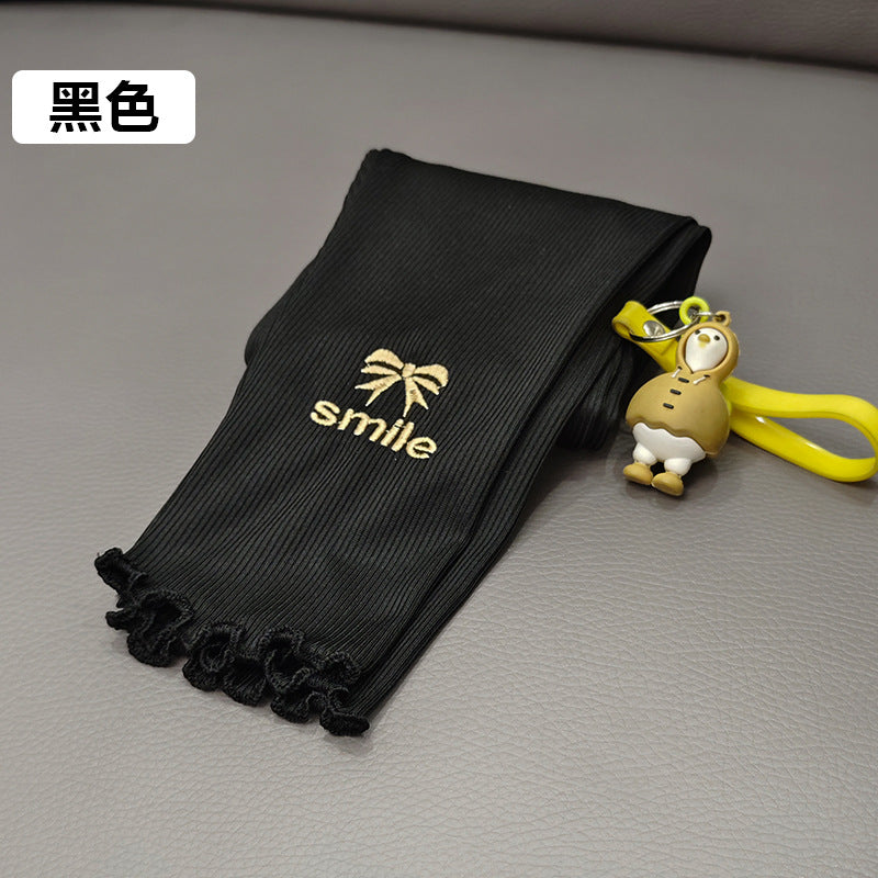 Z25030911女童緊身褲冰絲薄款夏季新款韓版洋氣兒童寶寶百搭糖果色九分褲子