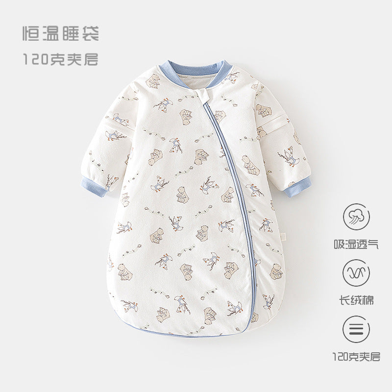 GJ25102120嬰兒恆溫睡袋春秋夾棉寶寶U型60克睡衣新生兒式多功能防踢被