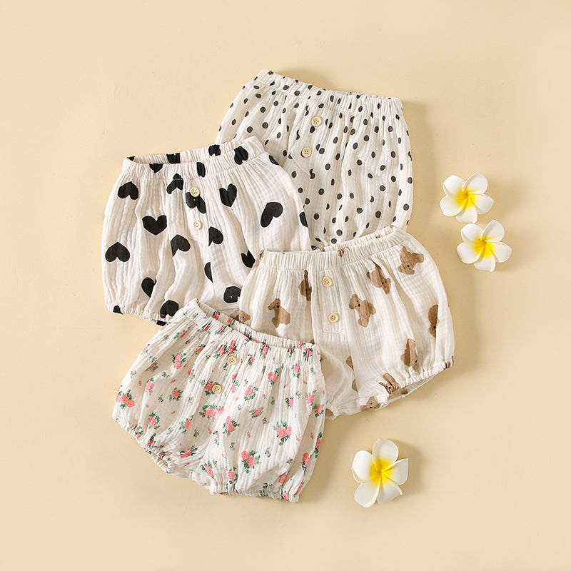 GF25061702ins韩版夏季韩国婴儿可爱印花潮搭大PP南瓜短裤男女宝宝宽松 裤子