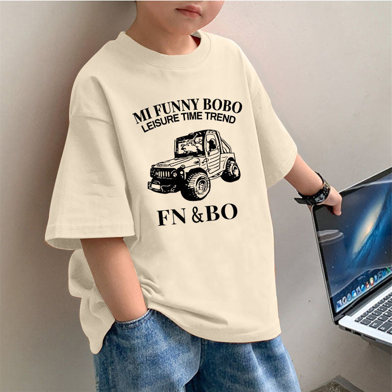 CE26022611夏季男童時裝純棉韓版潮流T恤帥氣時尚純色圓領短袖上衣
