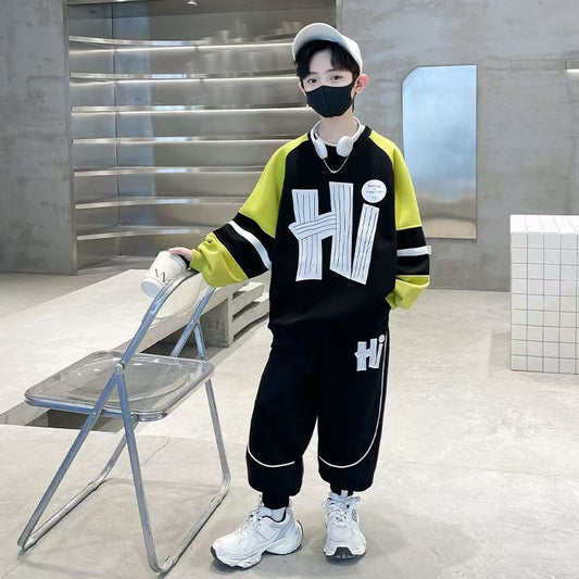 FG25112005兒童裝男童春裝衛衣套裝春款2025年新款男孩上衣春季中大童炸街潮