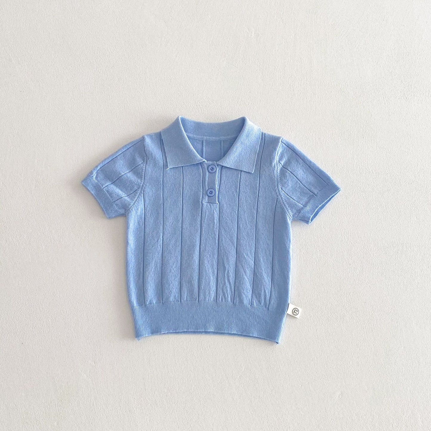 Z25022327 ins韓版春夏款嬰幼兒寶寶針織衫薄款夏日上衣翻領兒童套頭衫