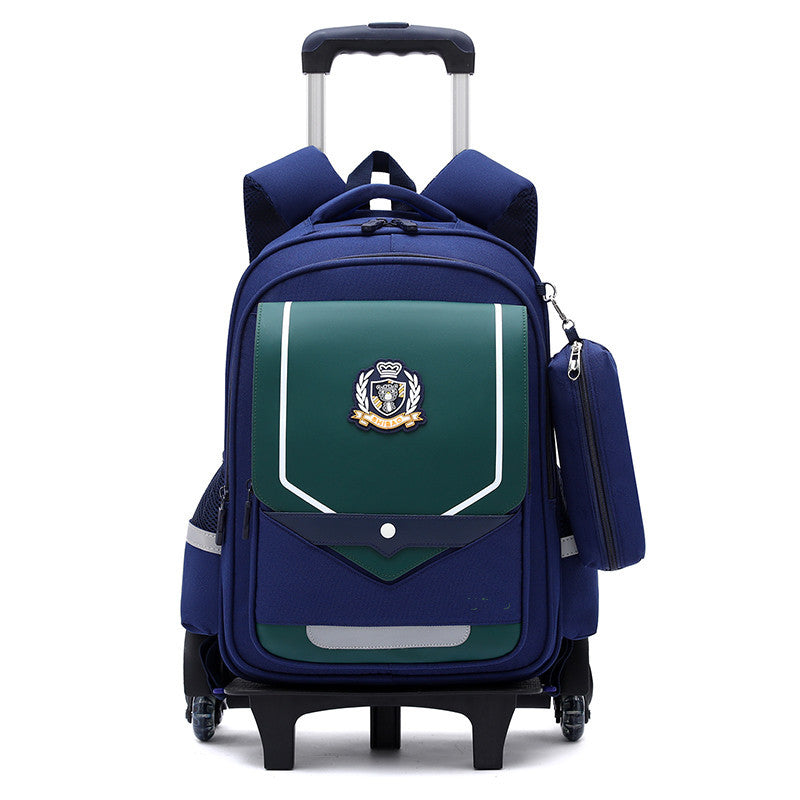 Z25022311兒童拉桿書包小學生防水女男拉桿式拖拉爬樓一二三到六年級大容量