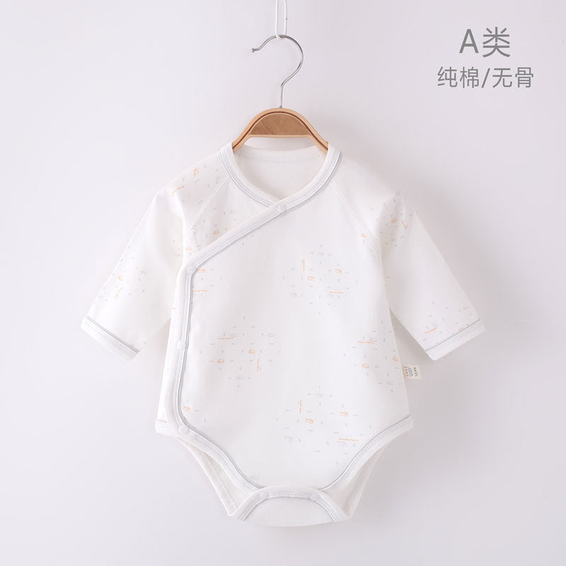 Z23101202新生兒衣服春夏季嬰兒衣服全棉a類無骨哈衣包屁衣初生寶寶爬爬衣(9-12天到貨)