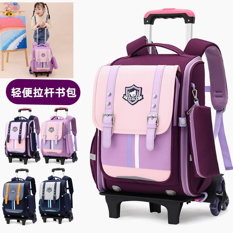 Z25022306拉桿書包小學生男孩一二三到四六年級女兒童六輪爬樓梯防水拖曳箱