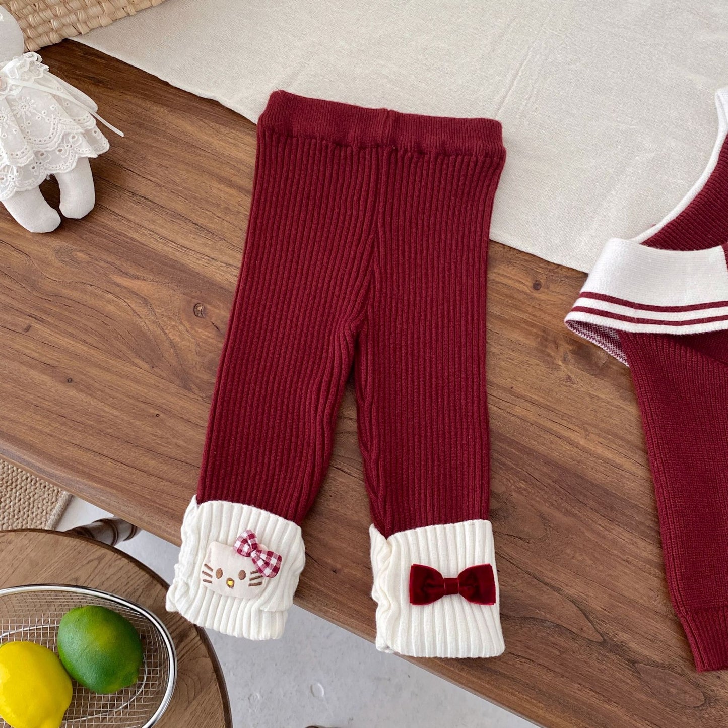 G26010112新年衣秋冬新生兒女童毛衣可愛套裝拜年服海軍領兩件套裝