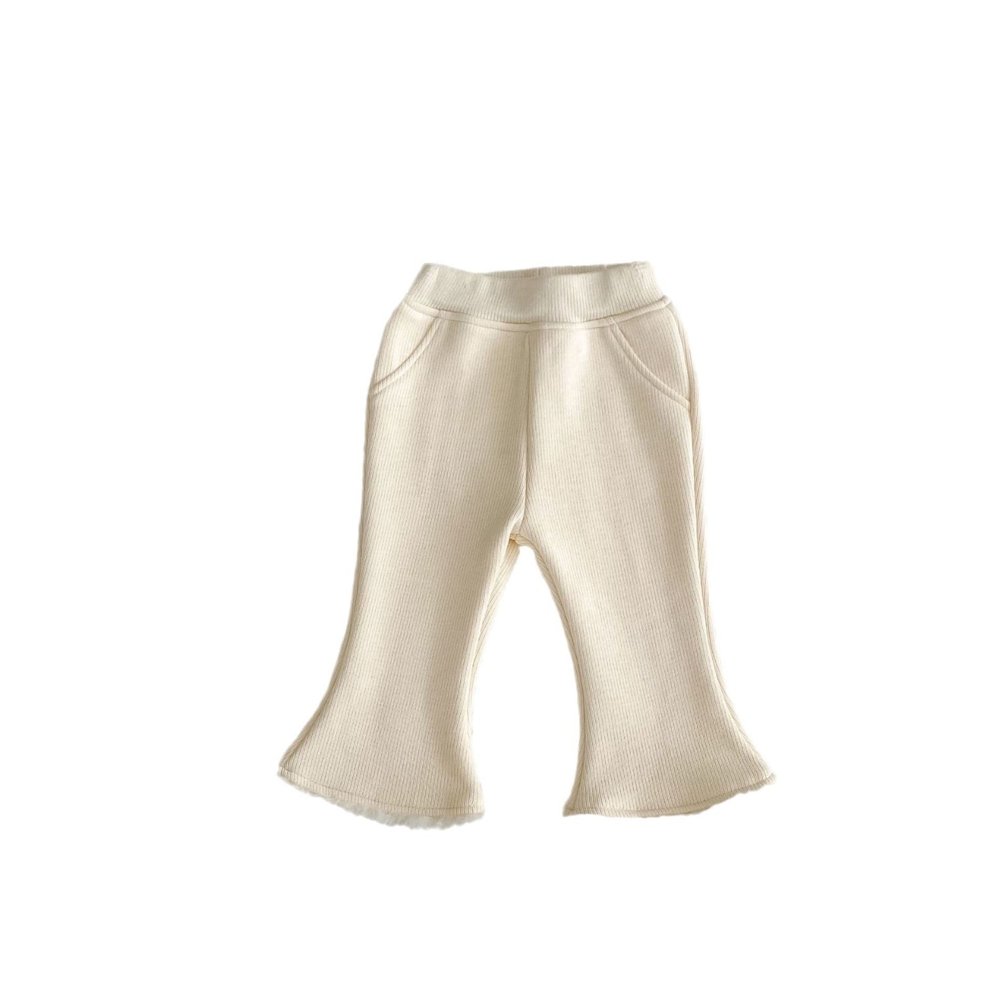 GK25121816  冬季女童褲子加絨簡約純色毛毛喇叭褲加厚保暖女寶寶外穿長褲(➡️2件或2套起,廠商才有出貨)(可以混搭開頭GK商品)