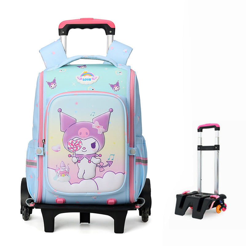 Z25022302拉桿書包小學生庫洛米三到六年級女爬樓梯六輪防水大容量