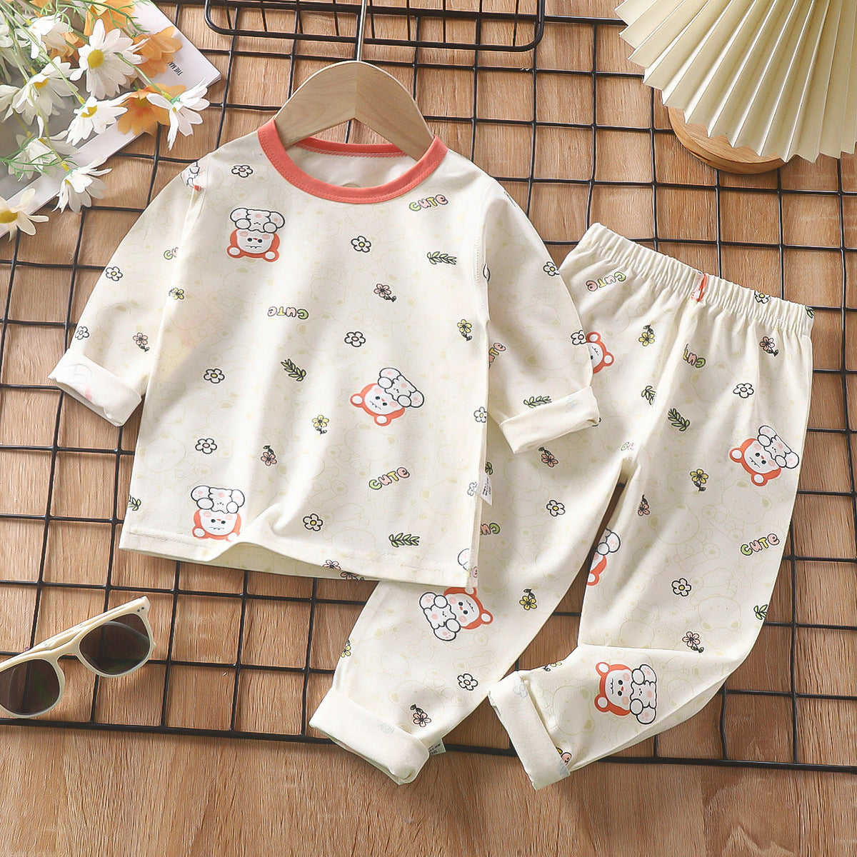 Z25022320兒童睡衣套裝春季萊卡棉寶寶內衣男童家居服女童秋衣秋褲童裝批發