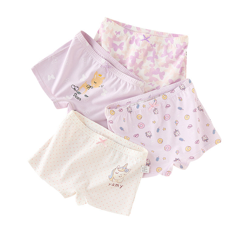 Z25040115兒童內褲純棉a類棉6-12歲女童短褲夏薄女孩小童平角褲不夾屁屁