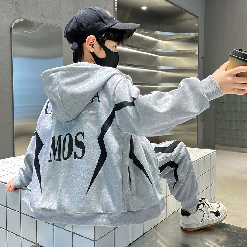 FG25112008兒童裝男童春裝套裝新款中大童炸街潮春秋款衛衣運動服