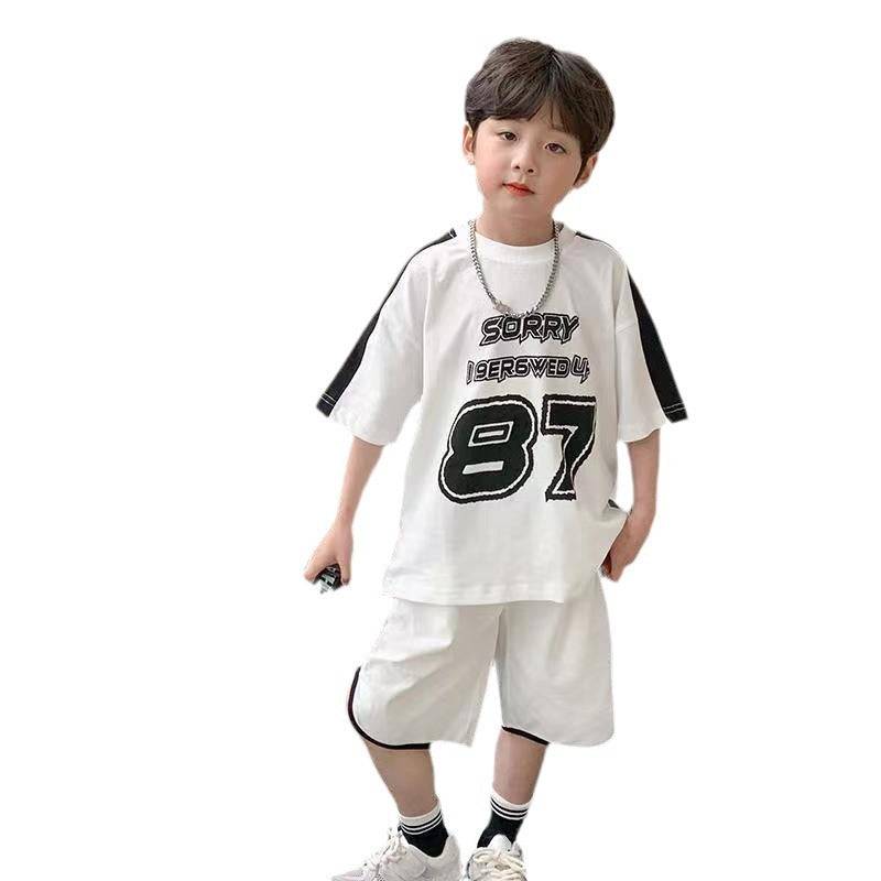 FB24070108男童夏季套裝2024新兒童裝夏裝寶寶運動網紅男孩韓版爆街兩件套