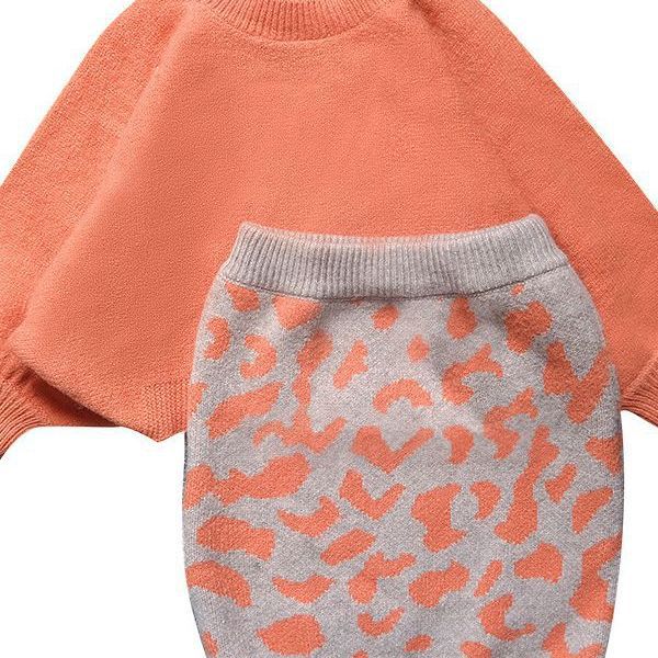 CF25091912女童韓版秋季新款洋氣兒童針織衫毛衣套裝童裝公主裙裙子