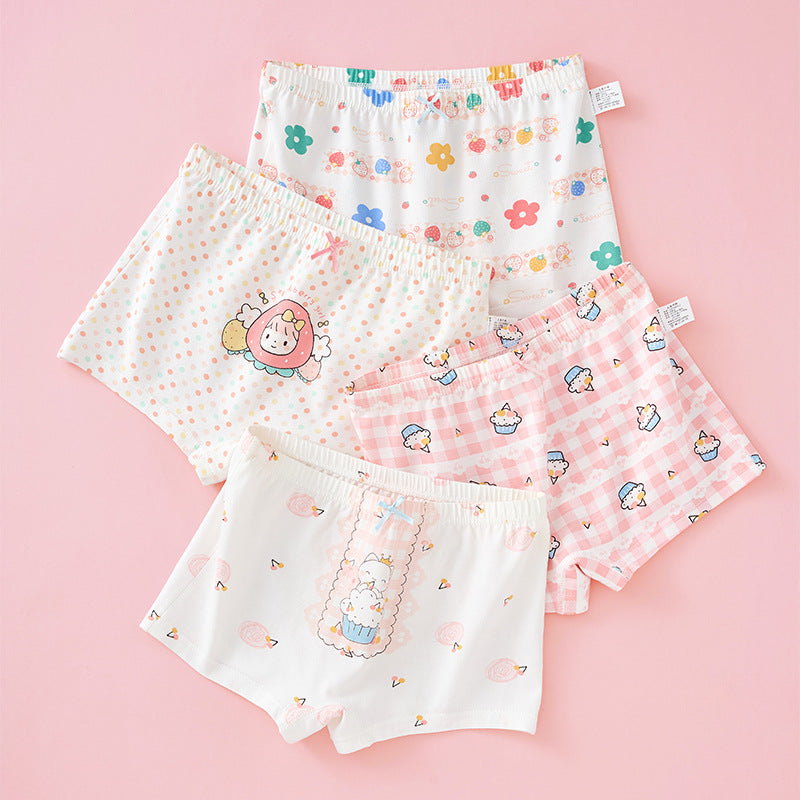 Z25040115兒童內褲純棉a類棉6-12歲女童短褲夏薄女孩小童平角褲不夾屁屁