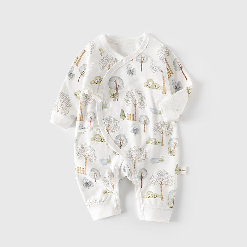 GJ25102118新生兒連身衣秋冬純棉嬰兒蝴蝶衣無骨衣初生及尚服寶寶春秋哈衣