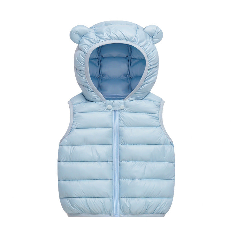 Z25120101外貿寶寶馬甲春秋寶寶秋冬裝輕薄外穿保暖兒童男童女童連帽背心