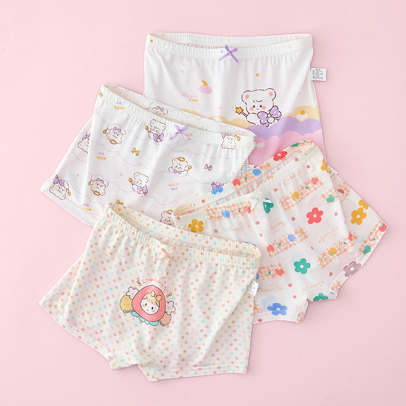 Z25040120女童莫代爾平角內褲兒童四角女寶寶短褲中大童小女孩冰絲夏季薄款