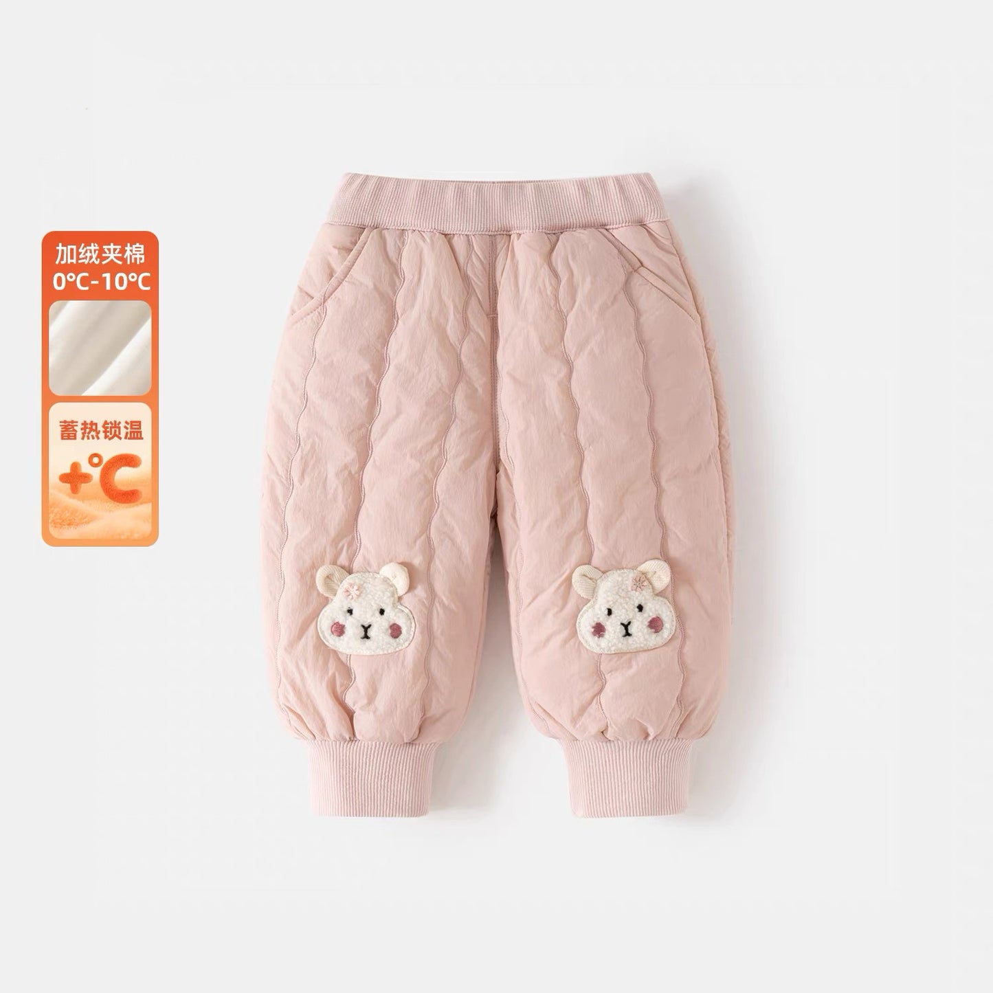 GL25122504女童褲寶寶加絨夾棉運動衛褲冬裝2025新款兒童洋氣保暖棉褲冬季