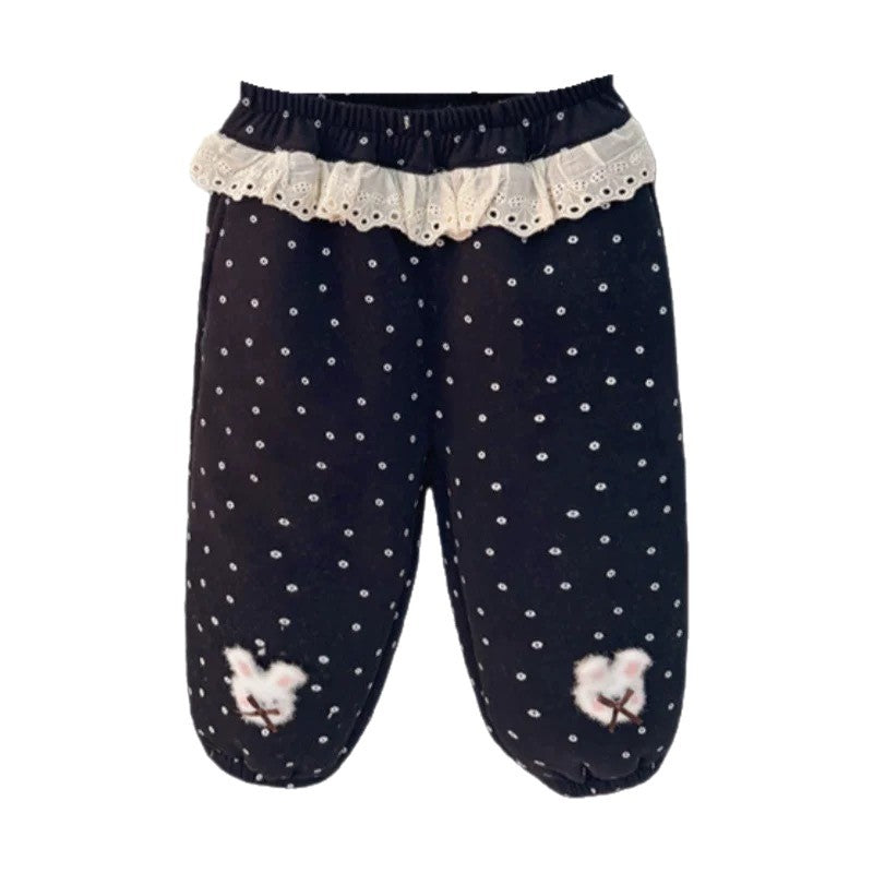 GL25122503女童褲寶寶加絨夾棉運動衛褲冬裝2025新款兒童洋氣保暖棉褲冬季