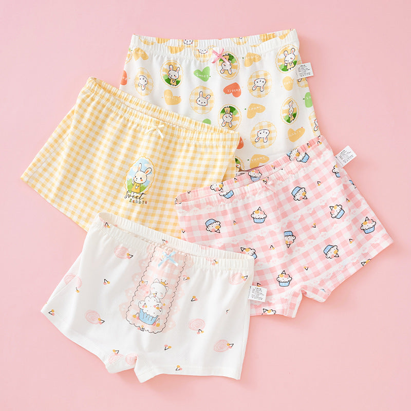 Z25040115兒童內褲純棉a類棉6-12歲女童短褲夏薄女孩小童平角褲不夾屁屁