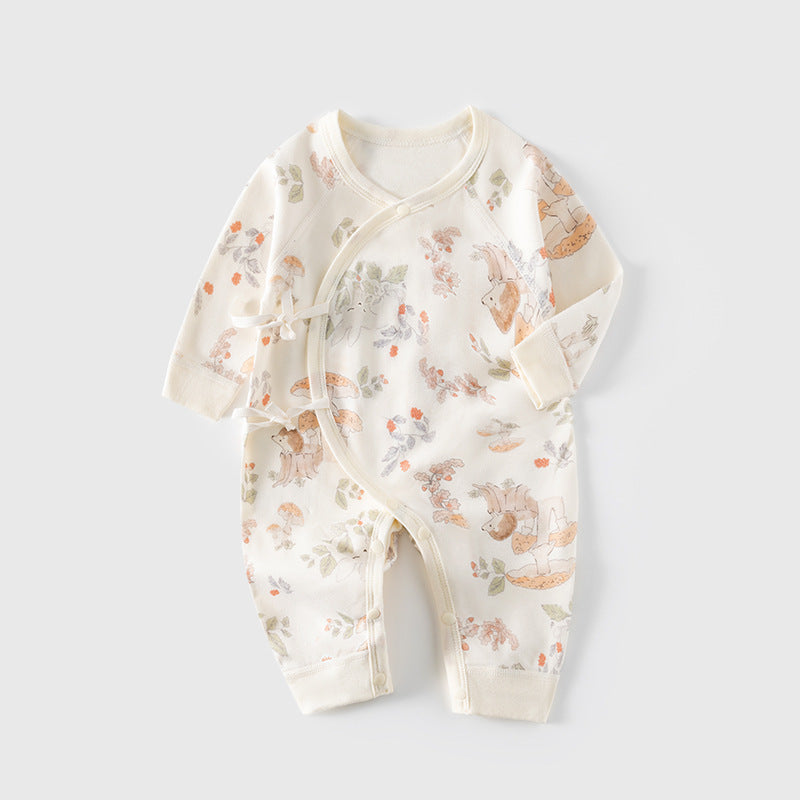 GJ25102118新生兒連身衣秋冬純棉嬰兒蝴蝶衣無骨衣初生及尚服寶寶春秋哈衣