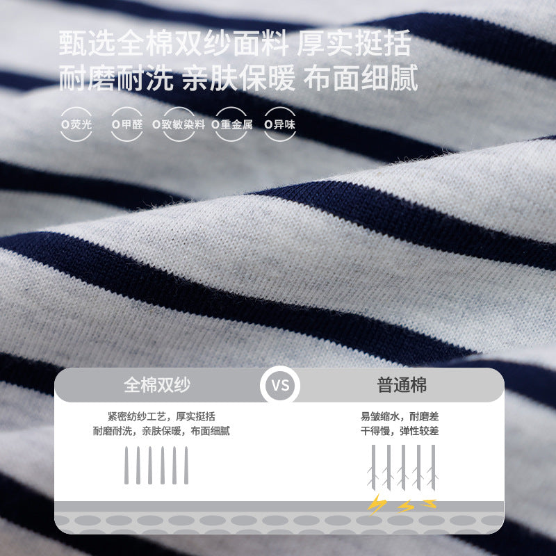 FK26081409男童條紋t卹秋季兒童柔軟親膚長袖純棉圓領打底衫男童衣服(FK系列需混批購買3件廠商才有出貨)
