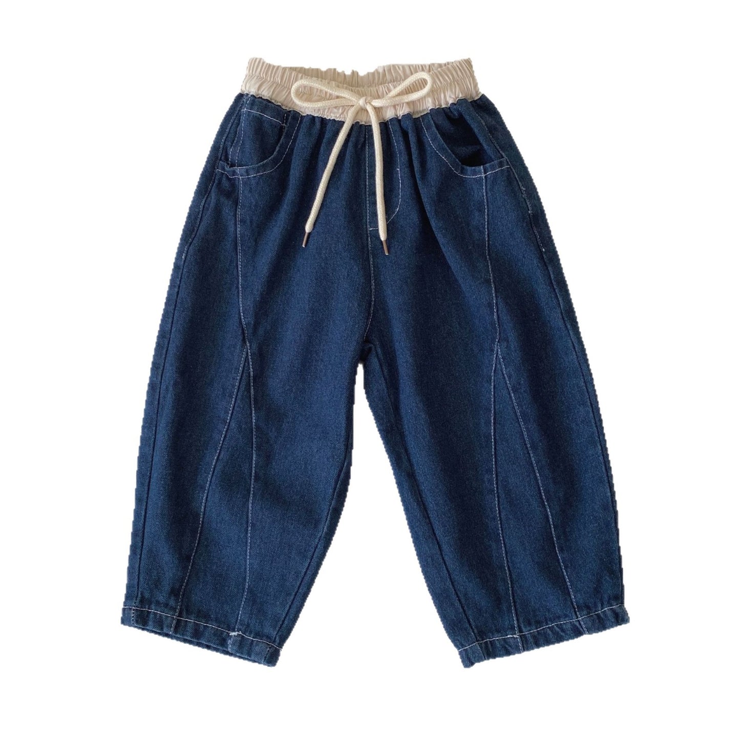 G25092502韓版童裝男童秋季褲子韓系痞帥時髦牛仔褲兒童百搭哈倫休閒褲