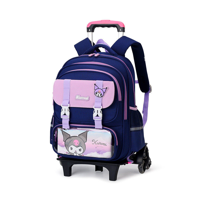 Z25022303兒童拉桿書包女生小學生一二三到六年級防水爬樓女童拉桿式大容量