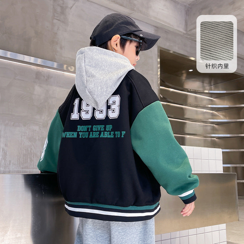 FF24102519拼色長袖兒童服裝春秋款童裝男童裙子外套批發(9-12天到貨)