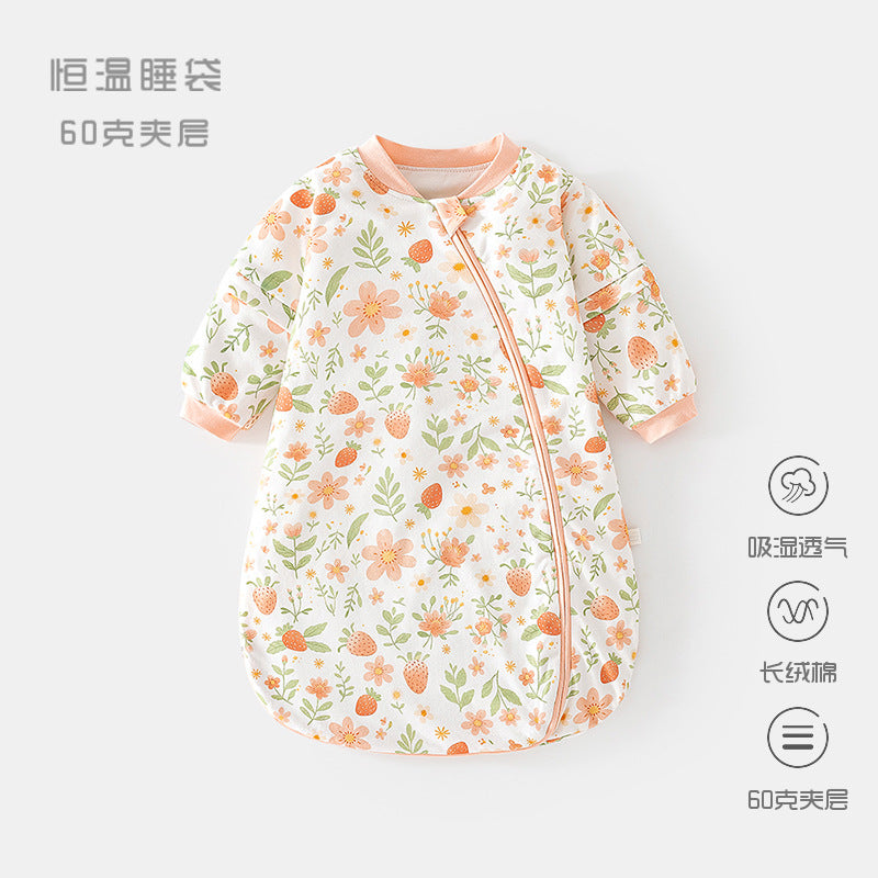 GJ25102120嬰兒恆溫睡袋春秋夾棉寶寶U型60克睡衣新生兒式多功能防踢被