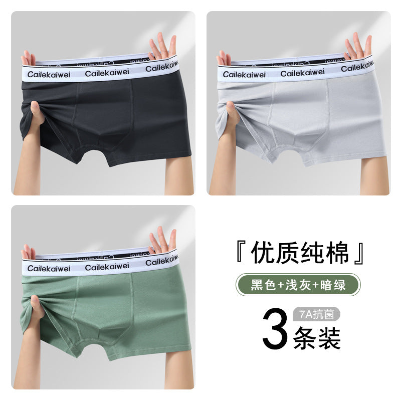 Z26051804男內褲男純棉抗菌平角褲青年全棉農產品四角褲頭男生大尺碼短褲