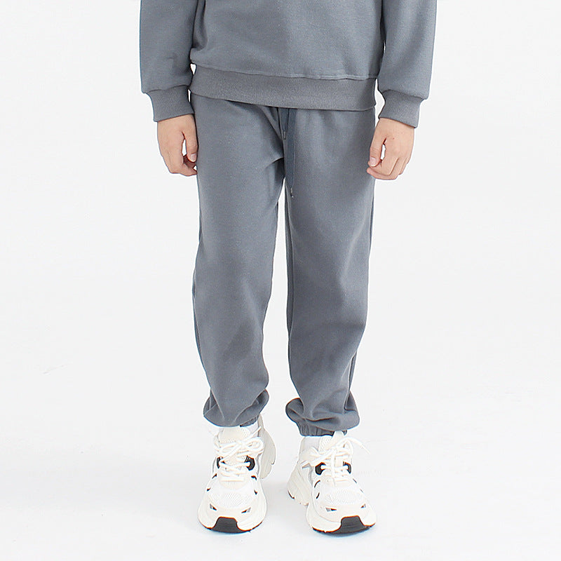 FI25101412秋季童褲韓版新款男童運動長褲大童純色休閒防彈褲