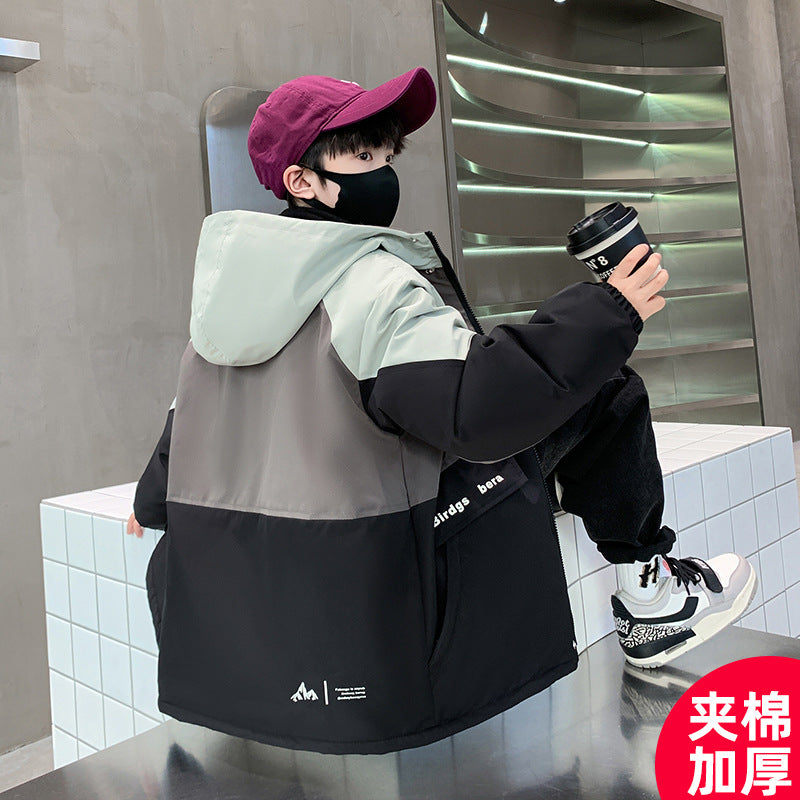 CH25110506男童衝鋒衣三合一中大兒童裝秋冬夾棉加厚男孩