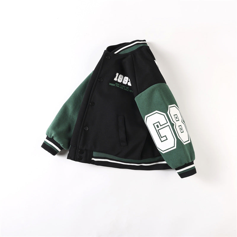 FF24102519拼色長袖兒童服裝春秋款童裝男童裙子外套批發(9-12天到貨)