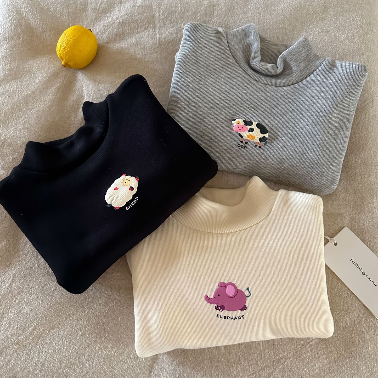 CA25112710兒童加絨打底衫秋冬新款男童長袖T恤卡通小熊半高領寶寶保暖潮