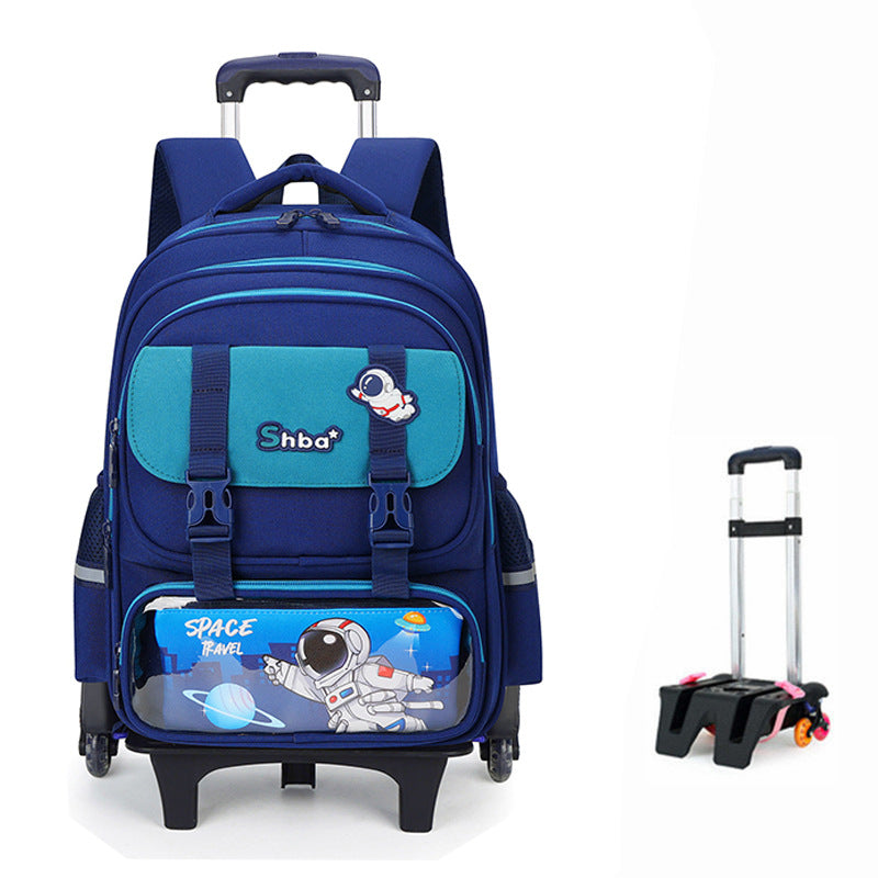 Z25022303兒童拉桿書包女生小學生一二三到六年級防水爬樓女童拉桿式大容量