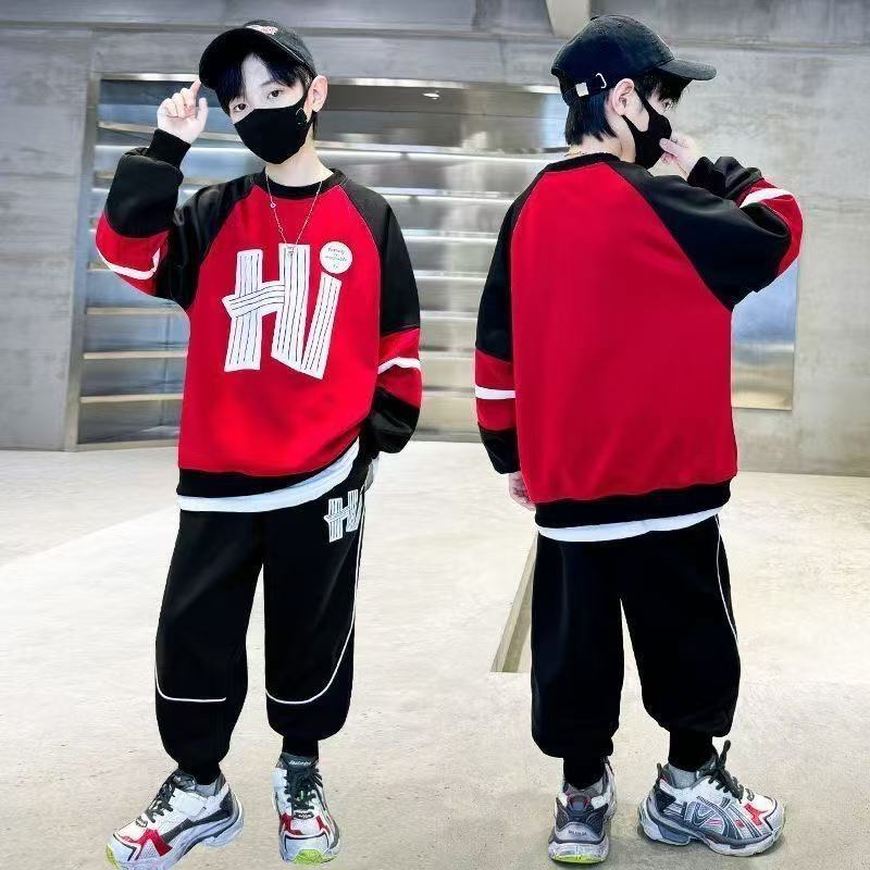 FG25112005兒童裝男童春裝衛衣套裝春款2025年新款男孩上衣春季中大童炸街潮