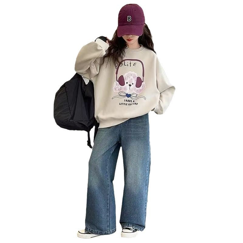 FG25112003兒童裝女童衛衣女孩秋冬季上衣冬季打底新款大童加絨加厚衛衣批發