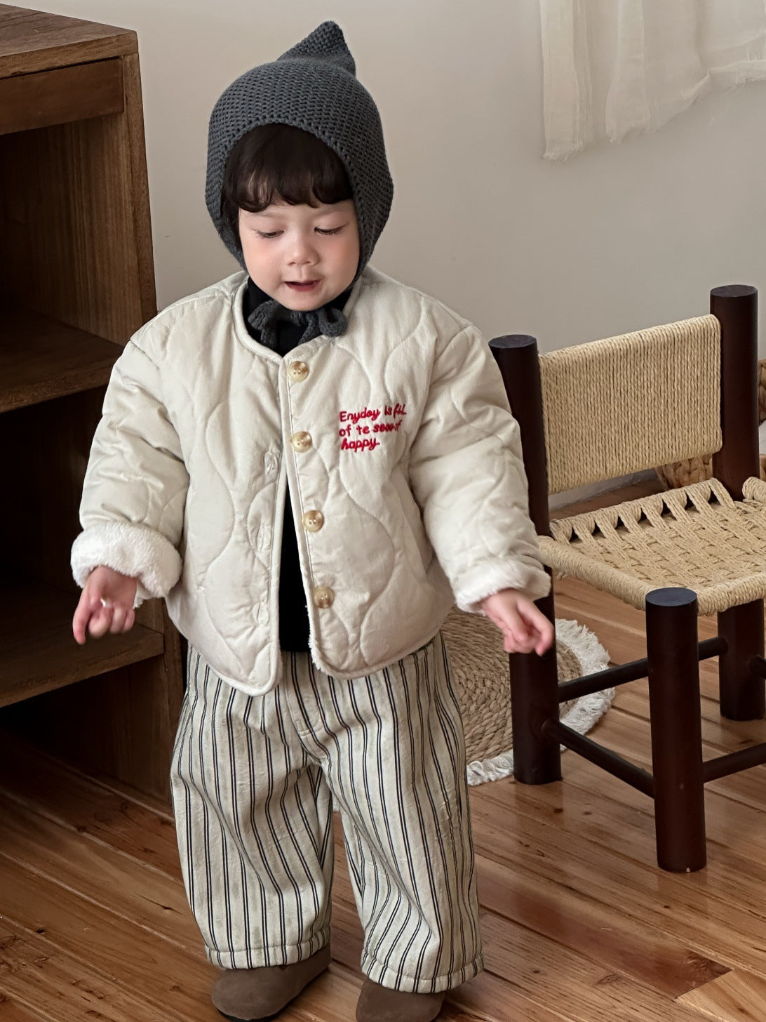 GN26012717兒童棉外套秋冬季2025新韓版童裝寶寶衣服秋冬款男童加厚套裝