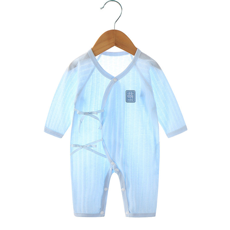 GJ26051407🎈精品質感🎈嬰兒連身衣夏季薄無骨新生兒衣服純棉哈衣長袖空調服寶寶睡衣夏