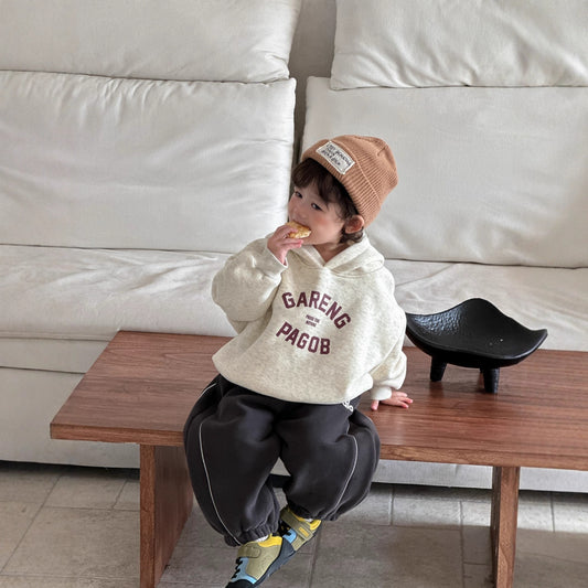 GN26012707兒童連帽衛衣加厚衛褲2025新款冬季韓版童裝寶寶冬裝男童加絨套裝