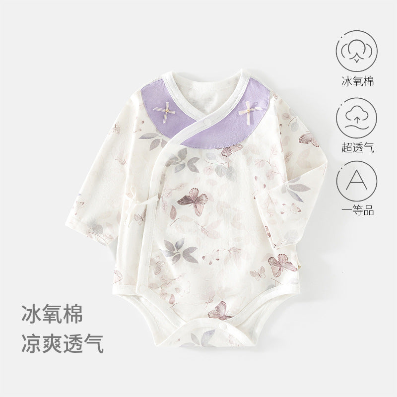 GJ26051418🎈精品質感🎈嬰兒包屁衣哈衣冰氧棉夏季新生兒夏款薄三角爬服連身衣嬰幼兒款