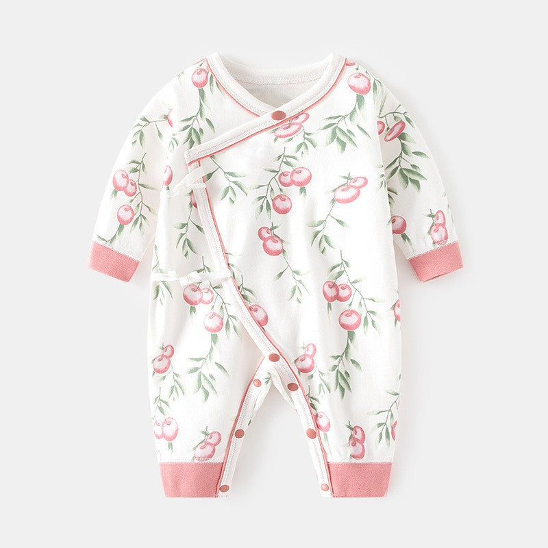 GJ25102116新生兒連身衣嬰兒無骨哈衣春秋純棉初生及尚服爬服男女嬰兒內衣