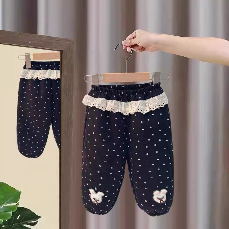 GL25122503女童褲寶寶加絨夾棉運動衛褲冬裝2025新款兒童洋氣保暖棉褲冬季