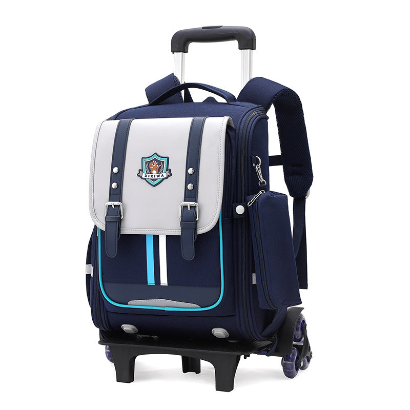 Z25022306拉桿書包小學生男孩一二三到四六年級女兒童六輪爬樓梯防水拖曳箱