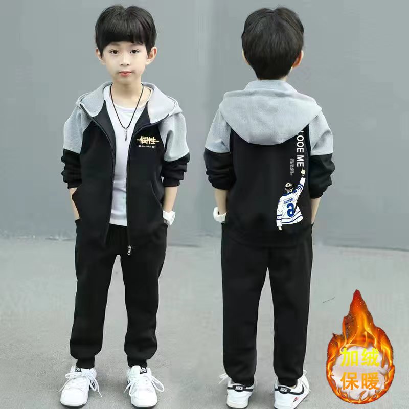 FG25112012帥氣男孩連帽休閒裙男童春秋裝運動套裝潮時尚中大童時尚兩件套